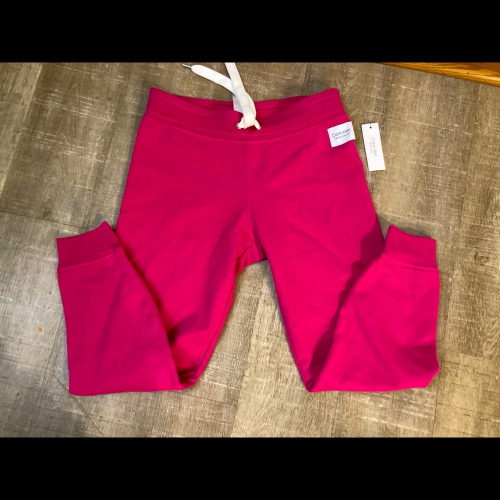 Calvin klein performance fleece joggers size M pink color new with tags